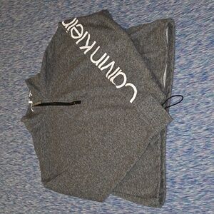 Calvin Klein Women's Cropped Sweatshirt Gray and White Size M